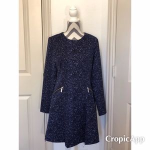 MICHAEL Michael Kors Long Sleeved Blue Dress